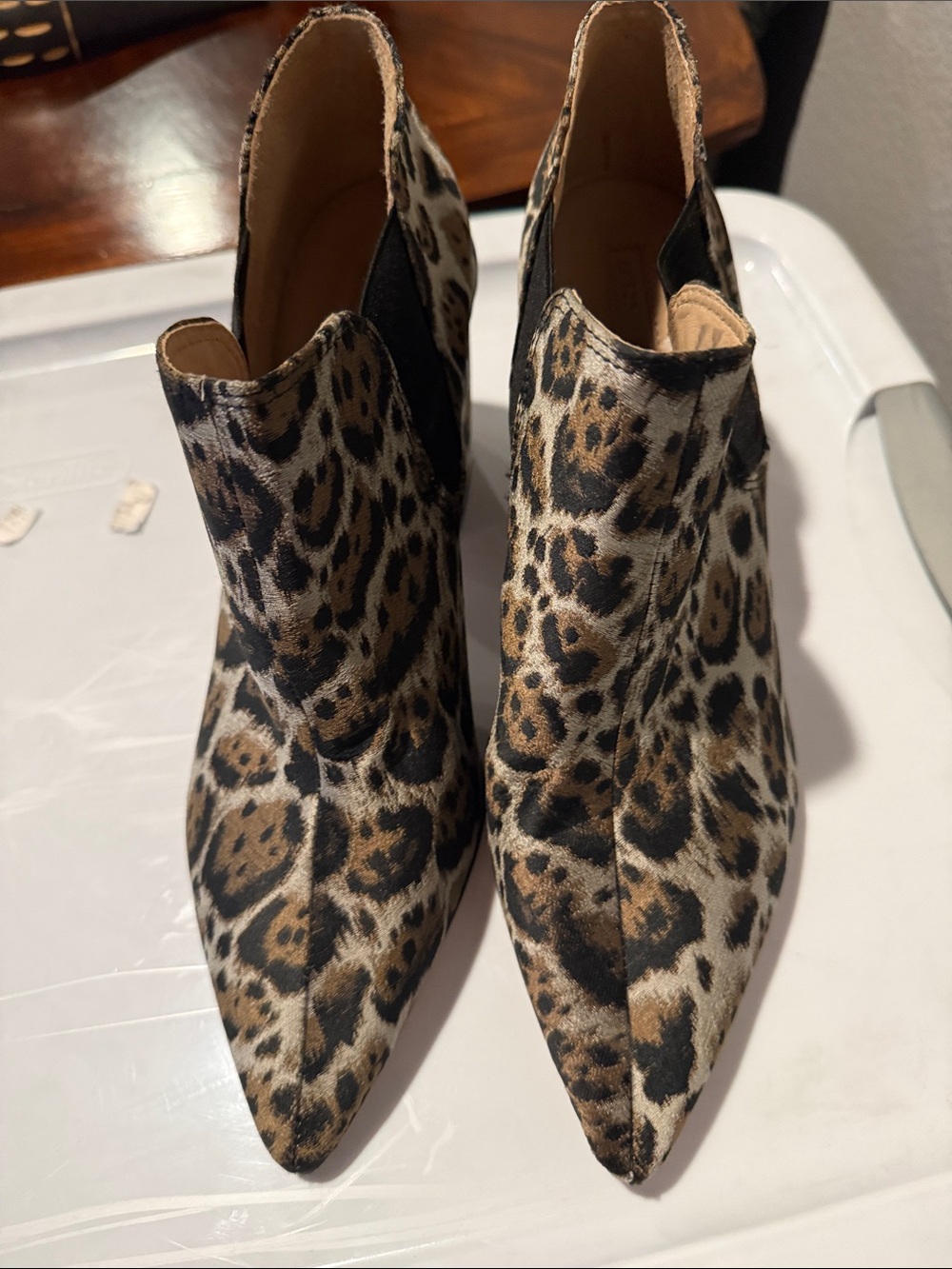 ANTONIO MELANI Leopard-Print Pointed Toe Ankle Boots
